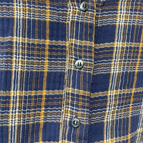 Madewell Plaid V neck Ruffle Shirt Dress - Picture 6 of 8